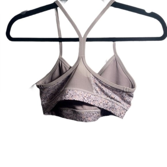 Lululemon Flow Y Bra IV Petite Fleur Silver Spoon Ambient Grey yoga Athleisure 4 - Picture 3 of 3